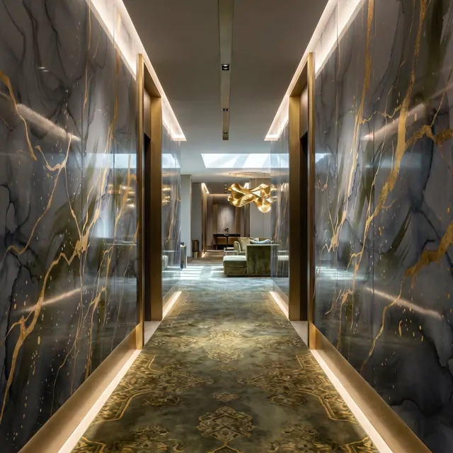 Abstract-Luxury-Marble Gold-Veins-Splash Club-Corridor 05