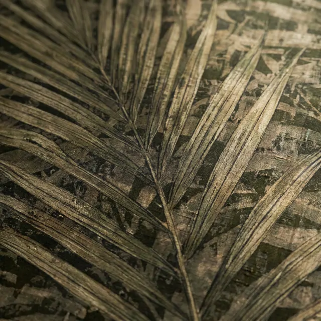 Vintage-Tropical-Palm-Foliage-for-Mural-Dark-Olive-Textured-超细纹工笔双宫-微距工笔