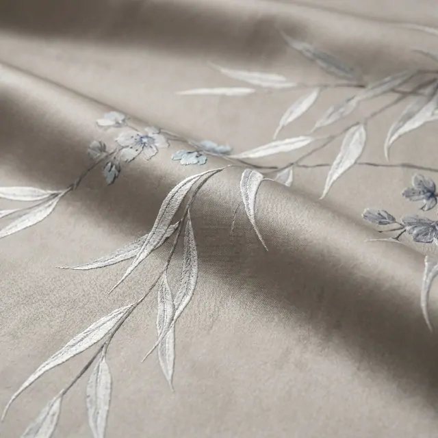Ethereal Botanical Modern Commercial Space Soft Gray Blue Elegance - Silk Printing Detail - 01