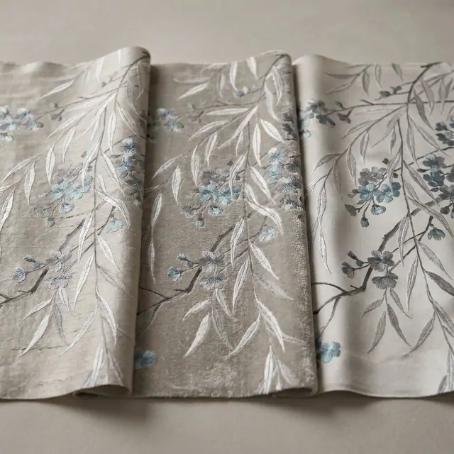 Ethereal Botanical Modern Commercial Space Soft Gray Blue Elegance - Multi-Material Comparison Detail - 02