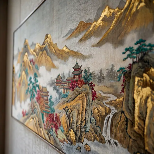 Golden-Peaks-Landscape-for-Luxury-Commercial-Space-Teal-Crimson-Accents-04-Chenille-Print